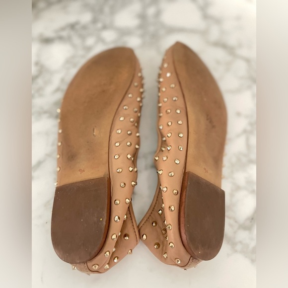 Sam Edelman Felicia Rockstud Ballet Flats Beige Studded Fanly Preppy - Picture 6 of 10
